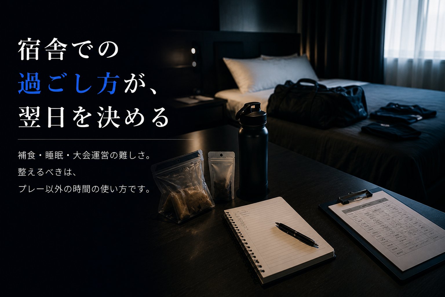 宿舎での過ごし方が、翌日を決める